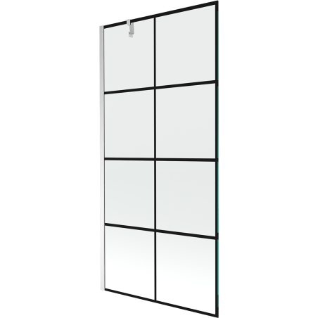 Mexen Next 1-wing bathtub screen 90 x 150 cm, Black pattern, Chrome - 895-090-000-00-77-01