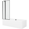 Mexen Cube 180 x 80 cm rectangular bathtub with panels and a 1-wing screen 80 cm, black pattern - 550518080X9408117070