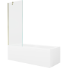 Mexen Cubik 160 x 70 cm rectangular bathtub with panels and a 1-wing screen 70 cm, transparent, gold - 550316070X9507000050