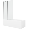 Mexen Cubik 170 x 70 cm rectangular bathtub with panels and a 1-wing screen 100 cm, transparent, chrome - 550317070X9410110100