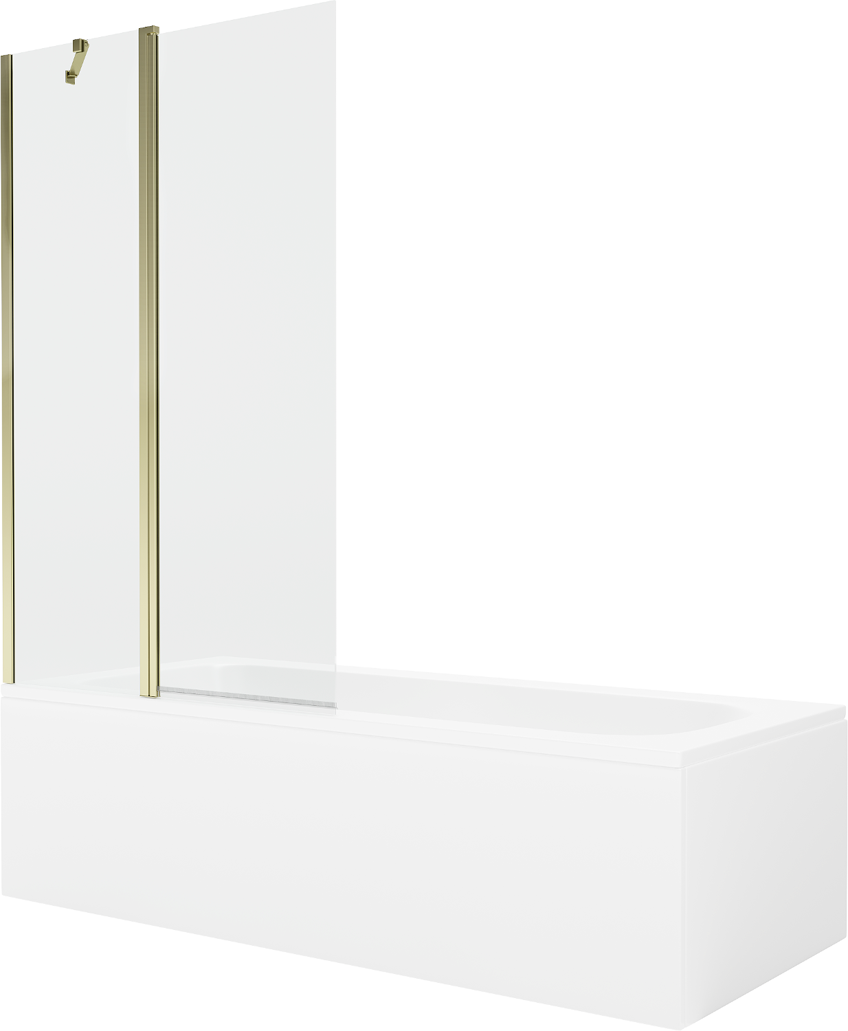 Mexen Vega 170 x 70 cm rectangular bathtub with panels and a 1-wing screen 100 cm, transparent, gold - 550117070X9410115000