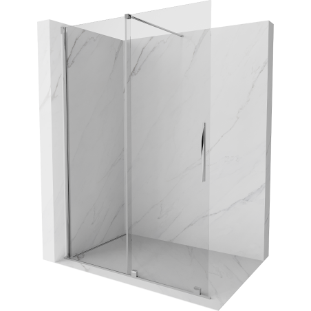 Mexen Velar Walk-in Shower Wall 130 x 200 cm, Transparent 8 mm, Chrome - 871-130-000-03-01