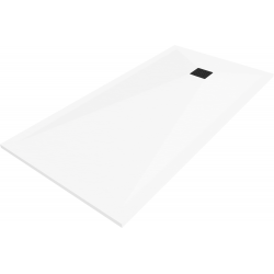 Mexen Stone+ Rectangular Composite Shower Tray 160 x 70 cm, White, Black Cover - 44107016-B
