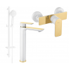Mexen Alfa DQ40 shower set, White/Gold - 745714DQ40-25