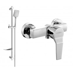 Mexen Caro DF62 shower mixer tap with shower head, Chrome - 74664DF62-00