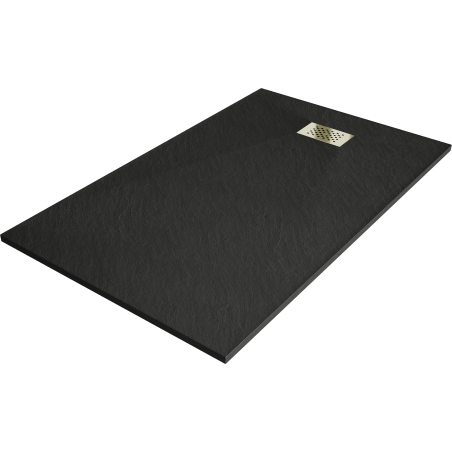 Mexen Hugo rectangular shower tray SMC 160 x 70 cm, black, gold cover