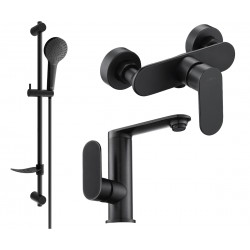 Mexen Milo DF05 shower set, Black - 713054DF05-70
