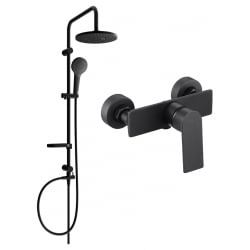 Mexen Erik surface-mounted shower set with a rainmaker and mixer tap Alexa, Black - 71240205-70