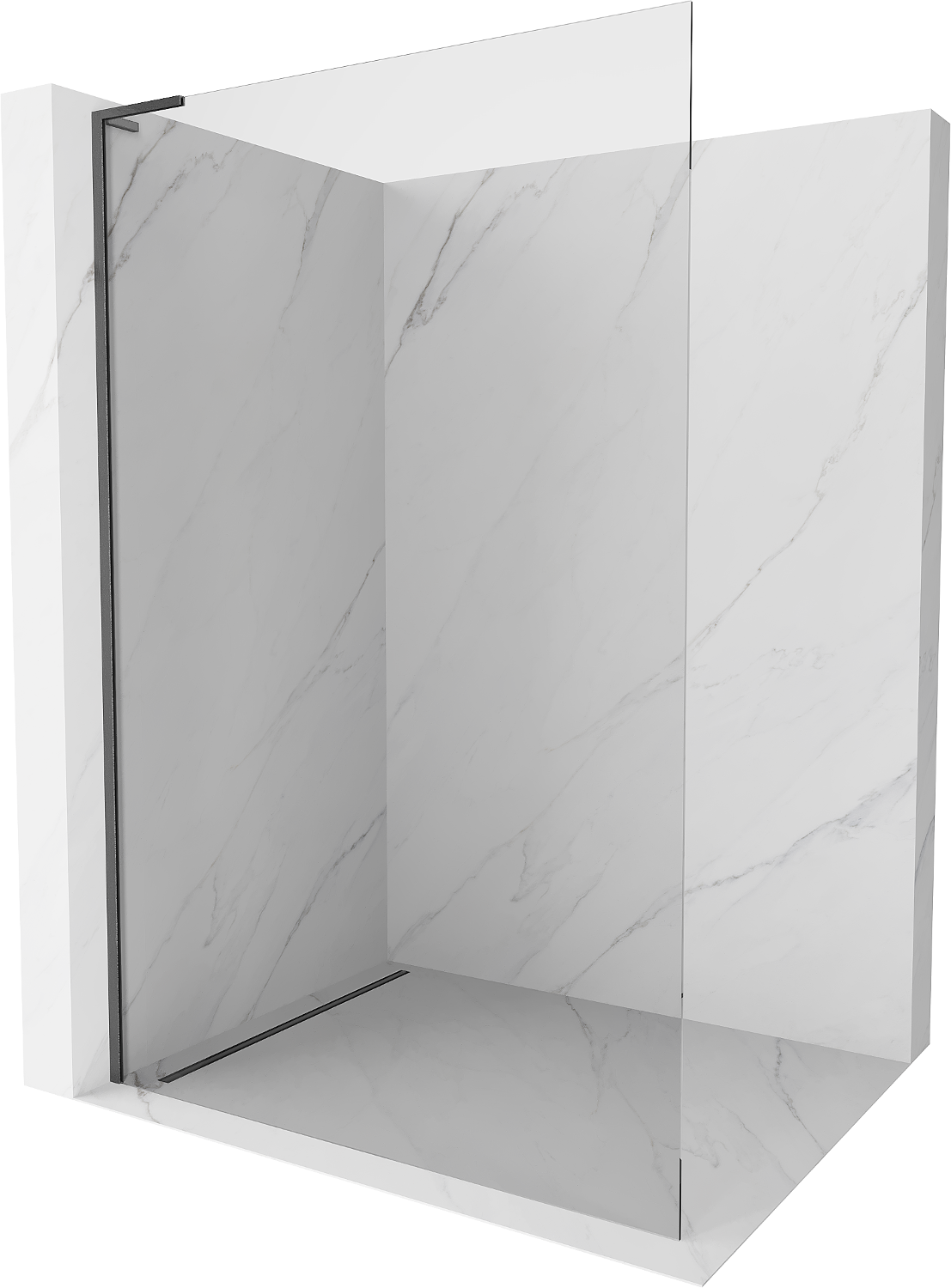 Mexen Kioto L Shower Wall Walk-in 75 x 200 cm, transparent, gun gray brushed - 800-075-103-66-00
