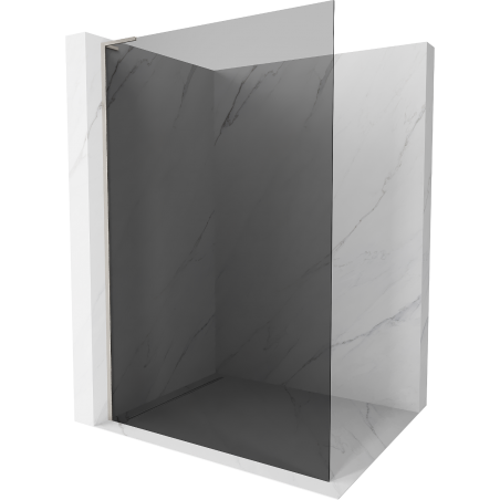 Mexen Kioto L Walk-in Shower Wall 100 x 200 cm, Graphite, Brushed Nickel - 800-100-103-97-40