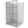 Mexen Kioto L Walk-in Shower Panel 120 x 200 cm, Black Pattern, Chrome - 800-120-103-01-77