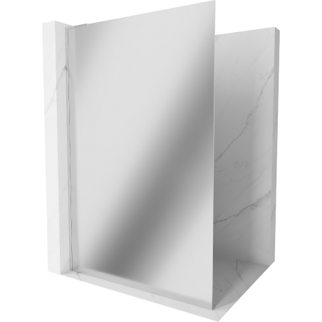 Mexen Kioto L Walk-in Shower Wall 100 x 200 cm, Mirror, Chrome - 800-100-103-01-50