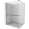 Mexen Kioto+ Walk-in Shower Wall with Shelf 90 x 200 cm, Transparent, Gun Gray Brushed - 800-090-121-66-00