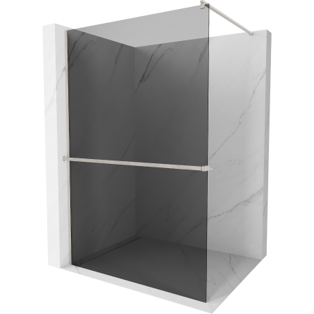 Mexen Kioto+ Walk-in Shower Wall with Shelf 70 x 200 cm, graphite, brushed nickel - 800-070-121-97-40