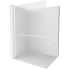 Mexen Kioto+ L Shower Wall with Walk-in Shelf 90 x 200 cm, Frosted, White - 800-090-123-20-30