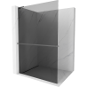 Mexen Kioto+ L Walk-in Shower Wall with Shelf 90 x 200 cm, Graphite, Gun Metal - 800-090-123-95-40
