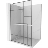 Mexen Kioto+ L Shower Wall with Shelf Walk-in 100 x 200 cm, Black Pattern, White - 800-100-123-20-78