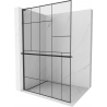 Mexen Kioto+ L Walk-in Shower Wall with Shelf 70 x 200 cm, Black Pattern, Black - 800-070-123-70-78