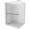 Mexen Kioto+ Walk-in Shower Wall with Shelf 90 x 200 cm, Adjustable, Gun Gray Brushed - 800-090-121-66-09