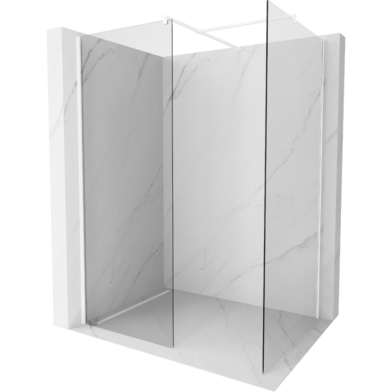 Mexen Kioto Walk-in Shower Wall 70 x 70 cm, transparent, white - 800-070-202-20-00-070