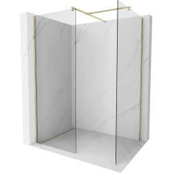 Mexen Kioto Walk-in Shower Wall 80 x 70 cm, Transparent, Gold - 800-080-202-50-00-070