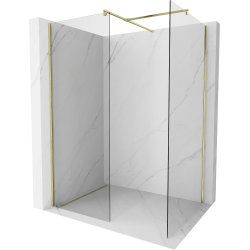 Mexen Kioto Walk-in Shower Wall 80 x 70 cm, transparent, brushed gold - 800-080-202-55-00-070