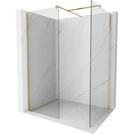Mexen Kioto Shower Wall Walk-in 67 x 27.5 in, Transparent, Brushed Gold - 800-170-202-55-00-070