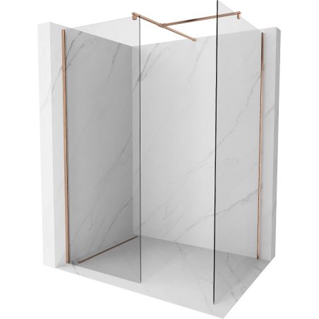 Mexen Kioto Walk-in Shower Wall 75 x 70 cm, transparent, brushed copper - 800-075-202-65-00-070
