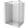 Mexen Kioto Walk-in Shower Wall 140 x 90 cm, Black Pattern, Brushed Nickel - 800-140-202-97-70-090