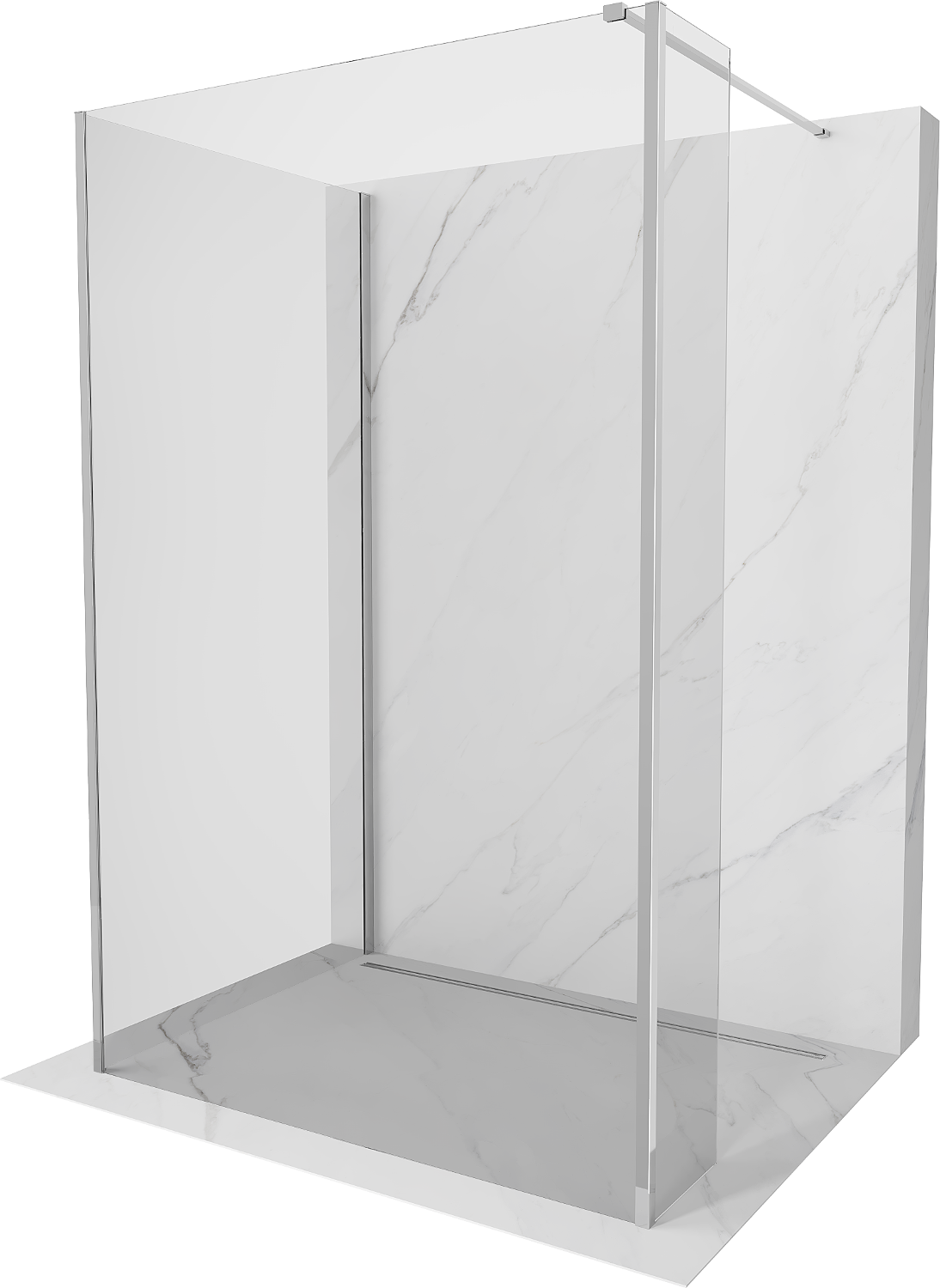 Mexen Kioto Walk-in Shower Screen 100 x 80 x 40 cm, transparent, chrome - 800-100-080-221-01-00-040