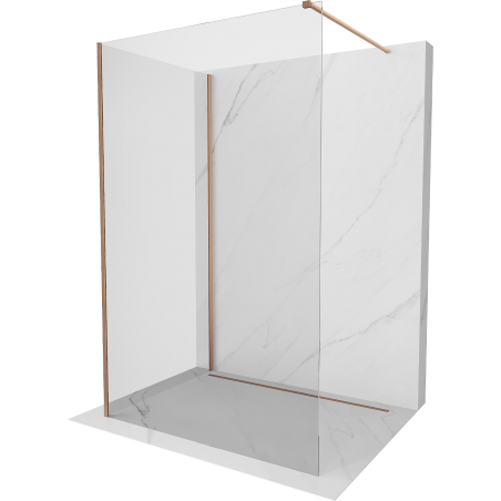 Mexen Kioto Walk-in Shower Wall 120 x 75 cm, Transparent, Brushed Copper - 800-120-212-65-00-075