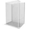 Mexen Kioto Walk-in Shower Wall 140 x 85 x 40 cm, transparent, white - 800-140-085-221-20-00-040