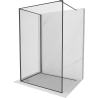 Mexen Kioto Walk-in Shower Panel 110 x 70 cm, Black Pattern, Gun Gray Brushed - 800-110-212-66-70-070