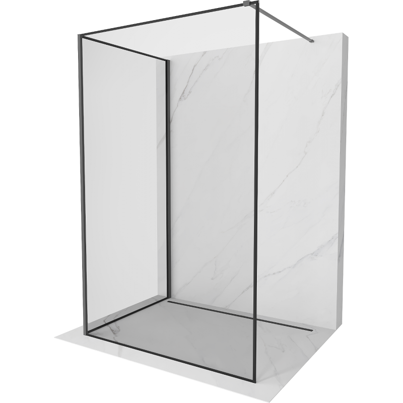 Mexen Kioto Walk-in Shower Screen 140 x 120 cm, Black Pattern, Gun Metal - 800-140-212-95-70-120
