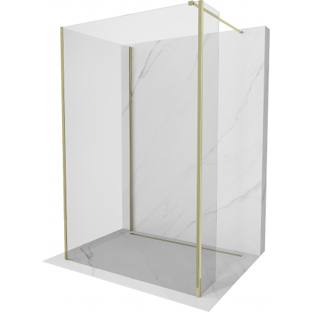 Mexen Kioto Walk-in Shower Wall 140 x 70 x 40 cm, transparent, gold - 800-140-070-221-50-00-040