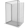 Mexen Kioto Walk-in Shower Wall 140 x 80 x 30 cm, Black Pattern, Chrome - 800-140-080-221-01-70-030