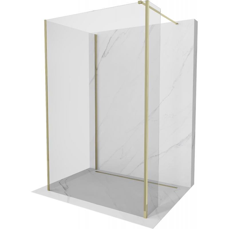Mexen Kioto Walk-in Shower Wall 105 x 100 x 40 cm, transparent, gold - 800-105-100-221-50-00-040
