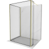 Mexen Kioto Walk-in Shower Wall 100 x 70 x 30 cm, Black Pattern, Brushed Gold - 800-100-070-221-55-70-030