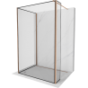 Mexen Kioto Walk-in Shower Wall 100 x 100 x 40 cm, Black Pattern, Brushed Bronze - 800-100-100-221-65-70-040