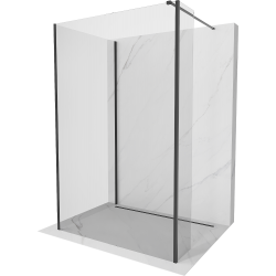 Mexen Kioto Walk-in Shower Wall 90 x 70 x 40 cm, transparent, black - 800-090-070-221-70-00-040