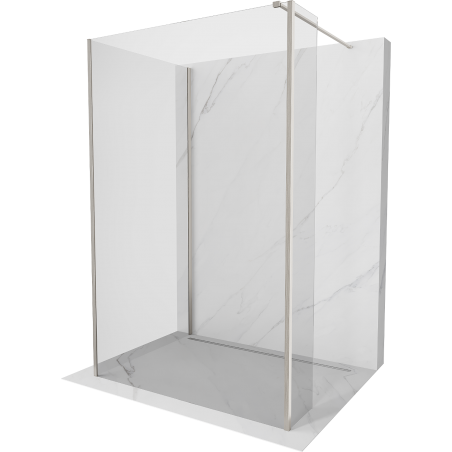 Mexen Kioto Walk-in Shower Panel 140 x 70 x 40 cm, transparent, brushed nickel - 800-140-070-221-97-00-040
