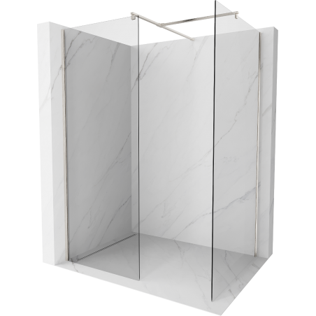 Mexen Kioto Walk-in Shower Panel 115 x 70 cm, Transparent, Brushed Nickel - 800-115-202-97-00-070