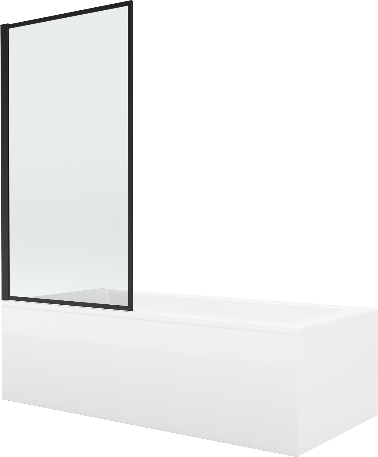 Mexen Cubik rectangular bathtub 160 x 70 cm with panels and a 1-wing screen 80 cm, Black pattern fix - 550316070X9308007070