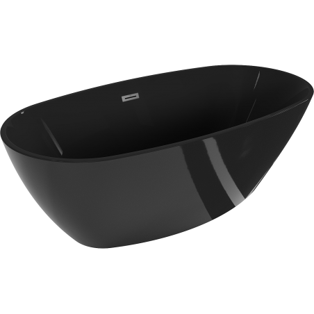 Mexen Eris freestanding bathtub 67 x 31 inches, black, gun metal overflow - 53441708070-95