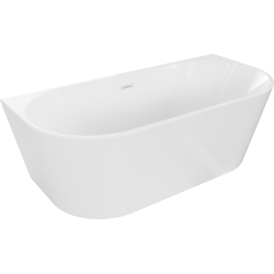 Mexen Oval freestanding wall-mounted bathtub 150 x 75 cm, white, white overflow - 52671507500-20