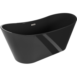 Mexen Montana freestanding bathtub 67 x 31 inches, black, brushed nickel overflow - 52011708070-97