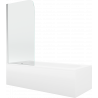 Mexen Vega rectangular bathtub 180 x 80 cm with panels and a 1-wing screen 75 cm, Transparent, Chrome - 550118080X9007510100