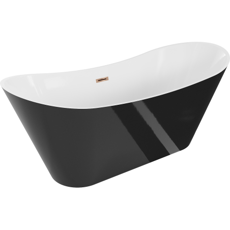 Mexen Celia freestanding bathtub 170 x 75 cm, white/black, rose gold overflow - 52331707575-60