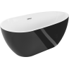 Mexen Eos freestanding bathtub 150 x 75 cm, white/black, chrome overflow - 52471507575-01