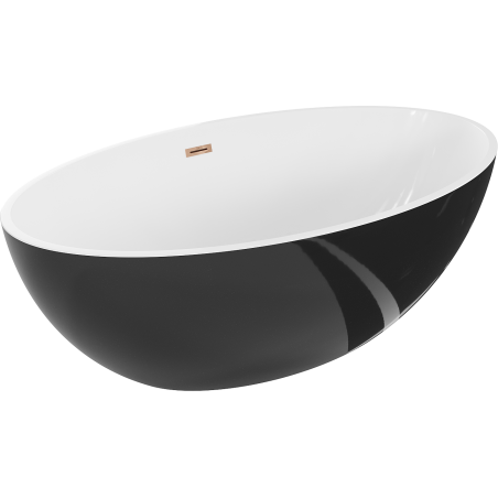 Mexen Nike freestanding bathtub 175 x 100 cm, white/black, rose gold overflow - 54071751075-60